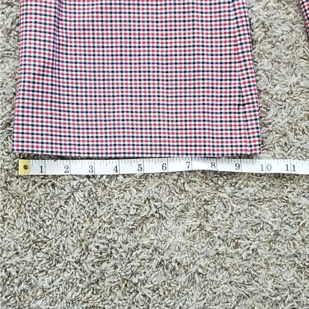 J. Crew Red,Black & White Plaid Ankle Pants
